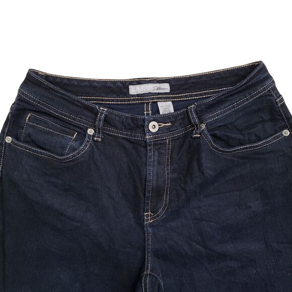 Chicos Platinum Bootcut Jeans Womens 8 Petite (1 Short) Black Denim Western - Picture 6 of 10